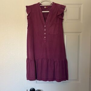 Ruffled Pilcro Plum/purple Sleeveless Dress